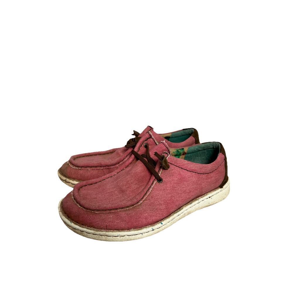 Justin Hazer Shoes Womens Size 8.5 Pink Textile Round Moc Toe Casual JL163